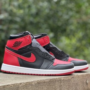 New Arrival Shoes AJ 1 High Og Retro Black Varsity Red AJ3234