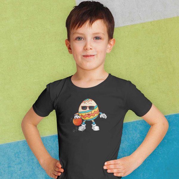 Basketball Player Easter Egg Funny Sports Boys Kids T-Shirt