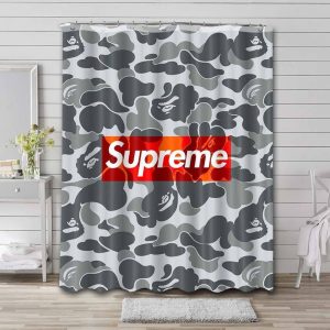 Bathing Ape Camo Supreme Shower Curtain Set 004