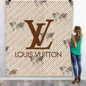 Beige Logo Louis Vuitton Blanket 002