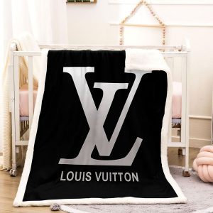 Black And Dark Gray Louis Vuitton Blanket 005