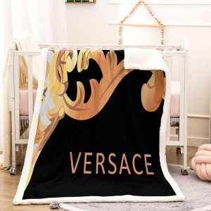 Black And Gold Versace Blanket 003