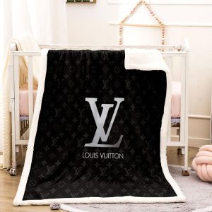 Black And Gray Louis Vuitton Blanket 006