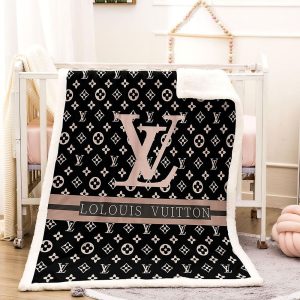 Black And Pink Louis Vuitton Blanket 007