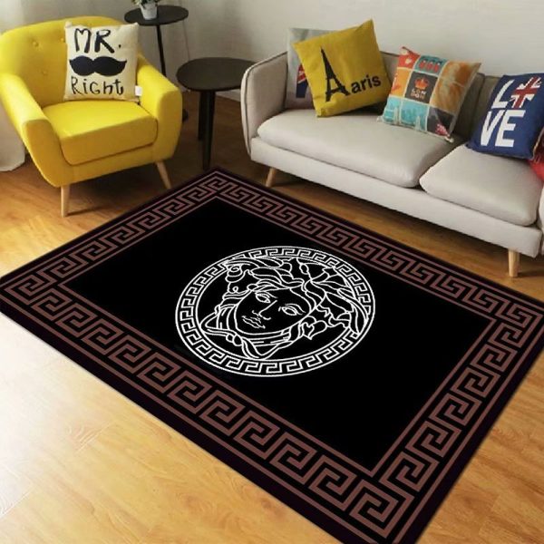 Bronze Pattern Versace Living Room Carpet And Rug 011