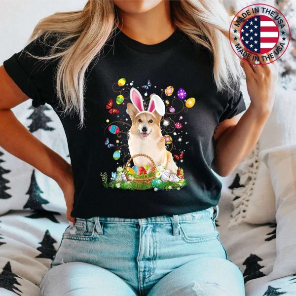 Cute Corgi Egg Shirt Easter Day Dog Dad Dog Mom T-Shirt