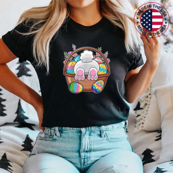 Easter Bunny Basket Eggs Rabbit Easter Day Women Men Kids T-Shirt