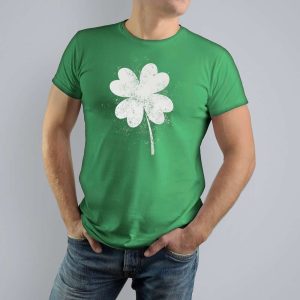 Four Leaf Clover Vintage Saint Patricks Day Gift T-Shirt