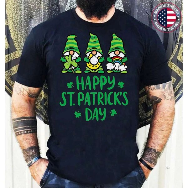 Gnomes Happy St Patricks Day Saint Paddys Pattys T-Shirt