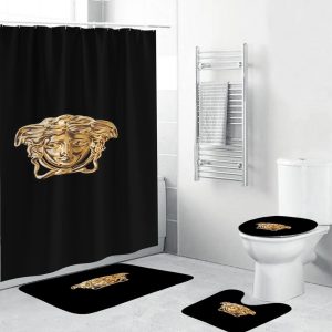 Golden Medusa Versace Shower Curtain Set 015