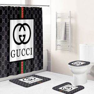 Gray And Black Gucci Shower Curtain 017