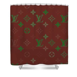 Green Louis Vuitton Shower Curtain 122