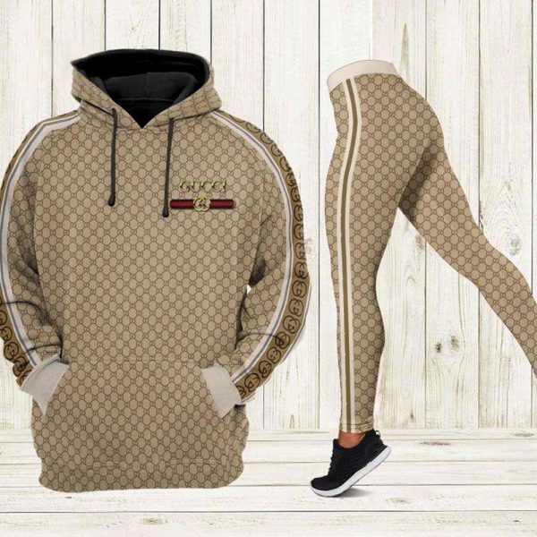 Gucci Beige Hoodie Leggings Luxury Brand Clothing 208