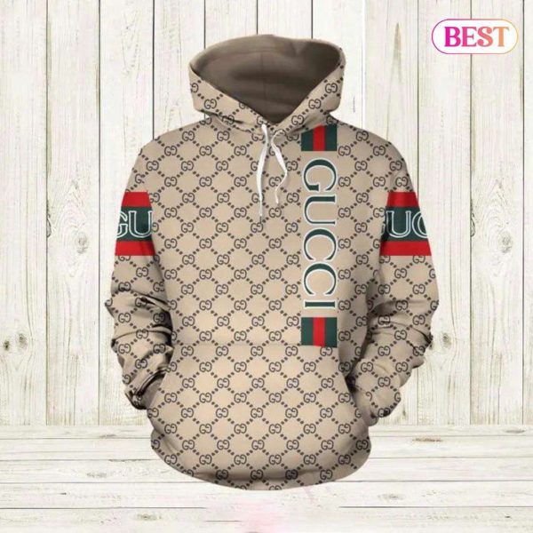Gucci Beige Unisex Hoodie For Men Women Luxury Brand Clothing Clothes Outfit 296