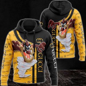 Gucci Gold Black 3D Hoodie And Pants All Over Printed 159