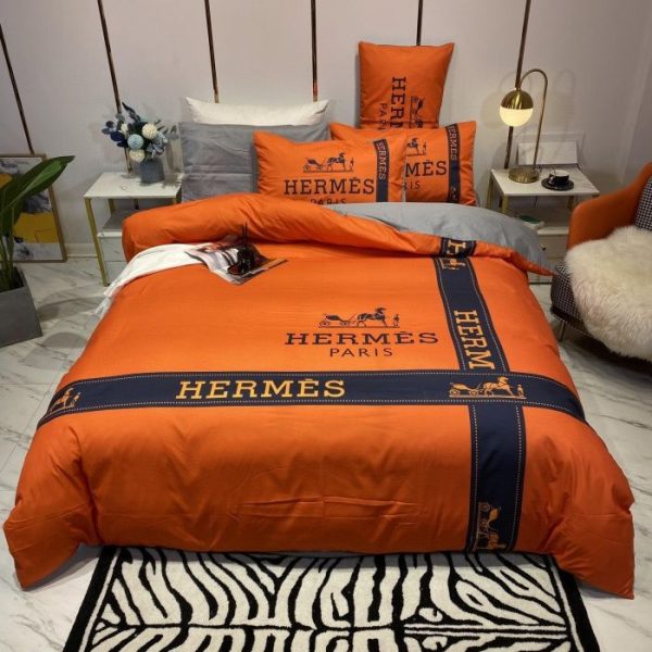 Hermes Paris Luxury Brand Type Bedding Sets Duvet Cover Bedroom Sets 102