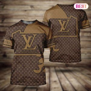 LV Basic Brown Luxury Brand 3D T-Shirt 051