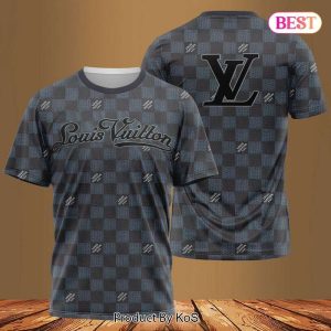 LV Dark Color 3D T-Shirt Square Stripes 057