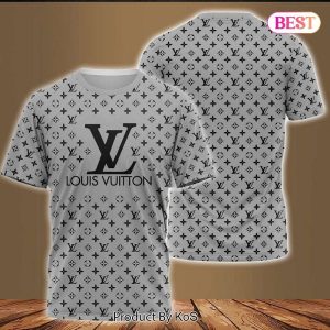 Louis Vuitton Dark Color 3D T-Shirt Square Stripes 057