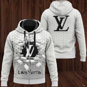 Louis Vuitton Full White Luxury 3D Hoodie Limited Edition 057