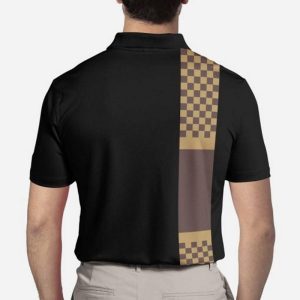 Louis Vuitton Luxury Black 3D Polo Shirt 016 1