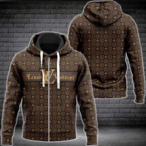 Louis Vuitton Luxury Brand Full Brown 3D Hoodie Limited Edition 058
