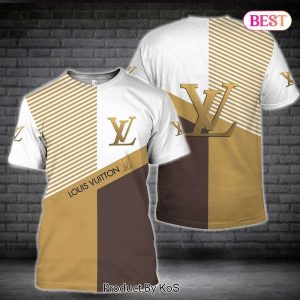 LV Luxury Brand Gold Mix Color 3D T-Shirt 044