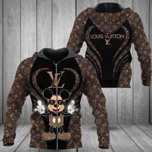 Louis Vuitton Luxury Brand Mickey 3D Hoodie Limited Edition 045