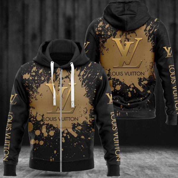 Louis Vuitton Paint Flakes Pattern Luxury 3D Hoodie Limited Edition 077