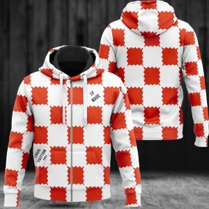 Louis Vuitton Square Pattern Red White Luxury 3D Hoodie POD Design 073