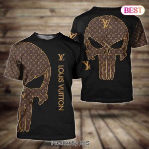 Louis Vuitton Unique Skull Luxury Brand 3D T-Shirt Limited Edition 067