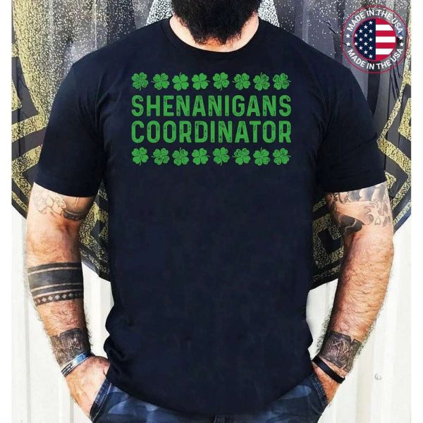 Shenanigans Coordinator Funny St Patricks Day Shamrock Gift T-Shirt