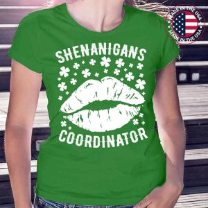 Shenanigans Coordinator Lips Sexy Shamrock St Patricks Day T-Shirt