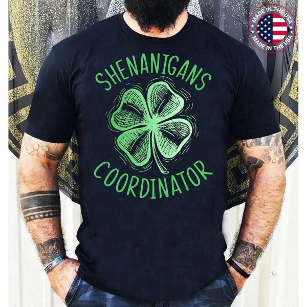 Shenanigans Coordinator Teacher St Patricks Day Shamrock T-Shirt