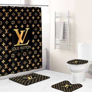 Shower Curtains Louis Vuitton Beige Brown Full Bathroom Sets 074