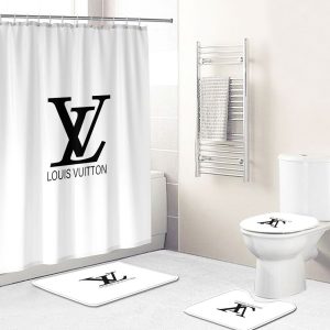 Shower Curtains Louis Vuitton Black And White Full Bathroom Sets 077