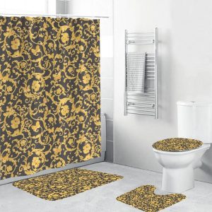 Small Baroque Pattern Versace Shower Curtain Set 027