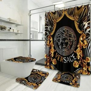 Versace Logo Leopard Black Bathroom Accessories Set 032