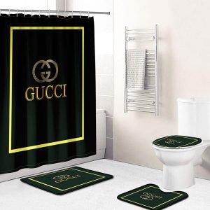 Yellow And Black Gucci Shower Curtain 058